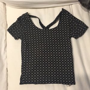 Black and white patterned crop top